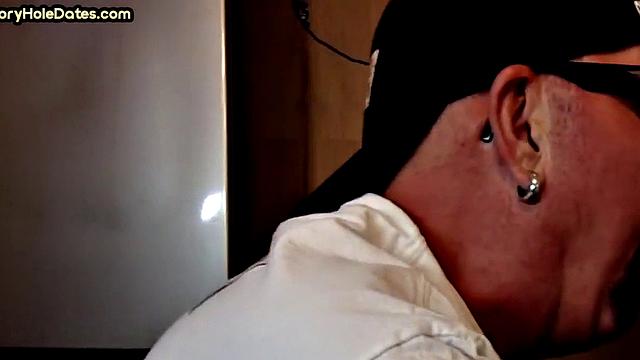 Homemade gloryhole cum in mouth DILF sucks hard cock