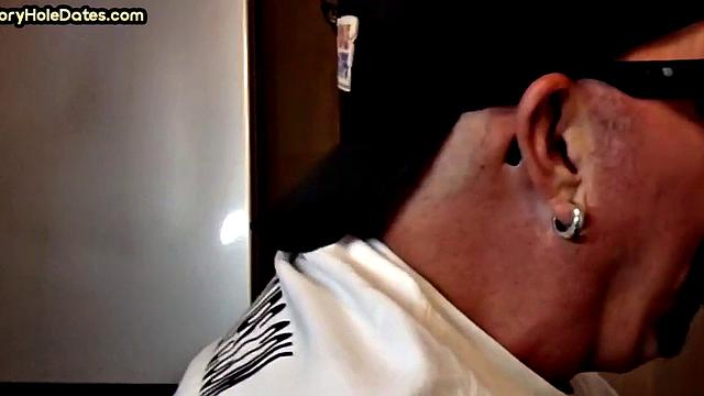 Homemade gloryhole cum in mouth DILF sucks hard cock