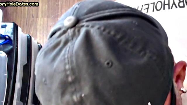 Homemade gloryhole cum in mouth DILF sucks hard cock