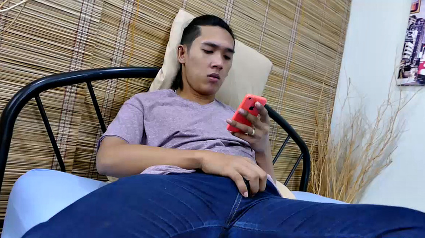 When Freddy is alone and horny, he likes to get barefoot and play with his Asian boy feet. He goes into his room and starts watching a male feet video on his smart phone.