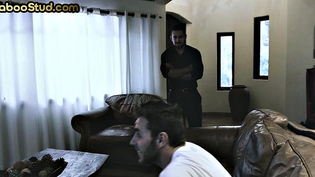 Dominant stepbro fucks bottoms asshole at home