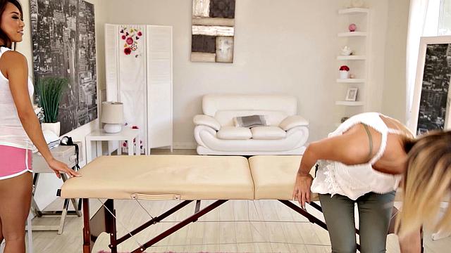 Sexy Busty Jessa Rhodes Gets A Special Massage By Her Hot Masseuse