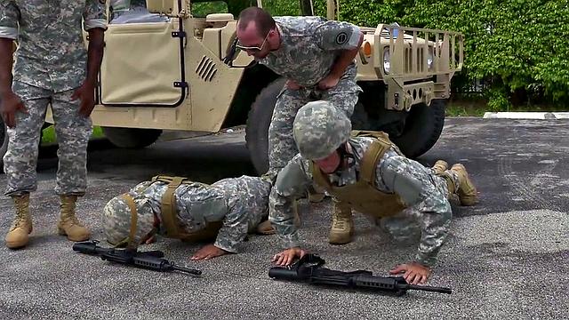 Black army with big cock bottom gangbanged outdoors