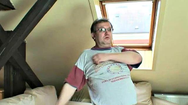 Teen fucks gramps' dick