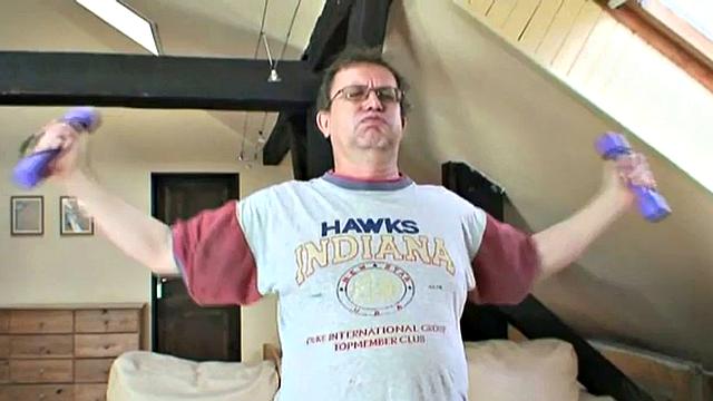 Teen fucks gramps' dick