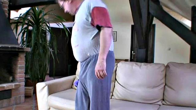 Teen fucks gramps' dick