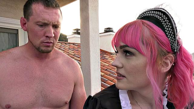 Throatfucked maid spoils her boss