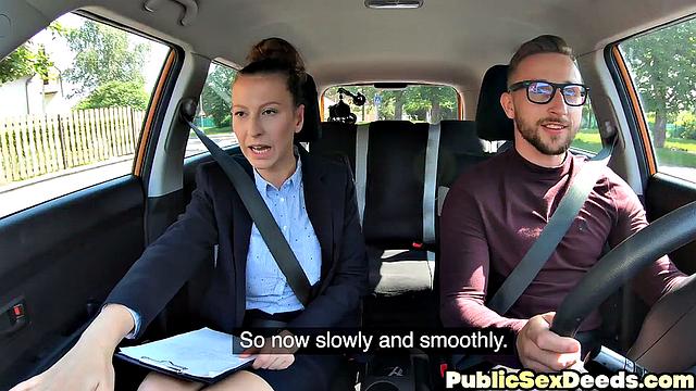 Big cute babe instructor cockriding