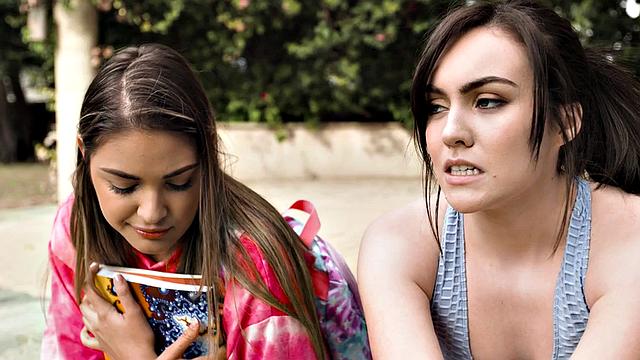 Nympho bitches enjoy eating pussies after kissing