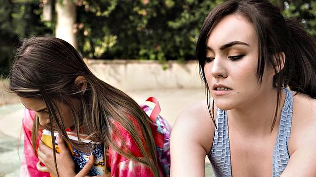 Nympho bitches enjoy eating pussies after kissing