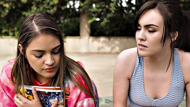 Nympho bitches enjoy eating pussies after kissing