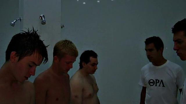 College stud fucked in shower room for college frat