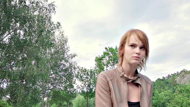 Brown-haired teen with small tits gets fucked in public for cash