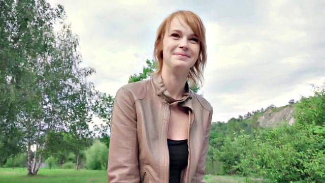 Brown-haired teen with small tits gets fucked in public for cash