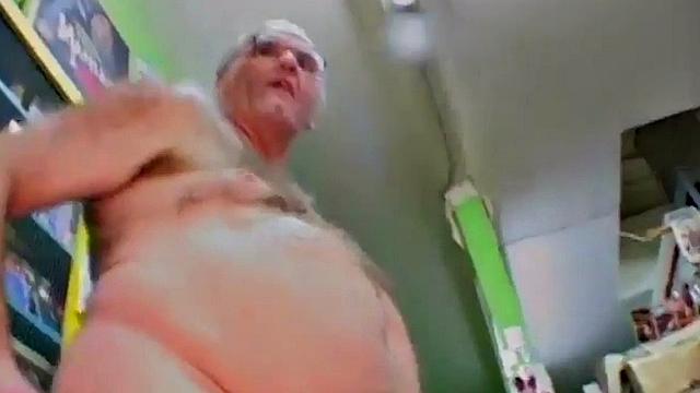 Hot blonde sucks off fat oldman cock