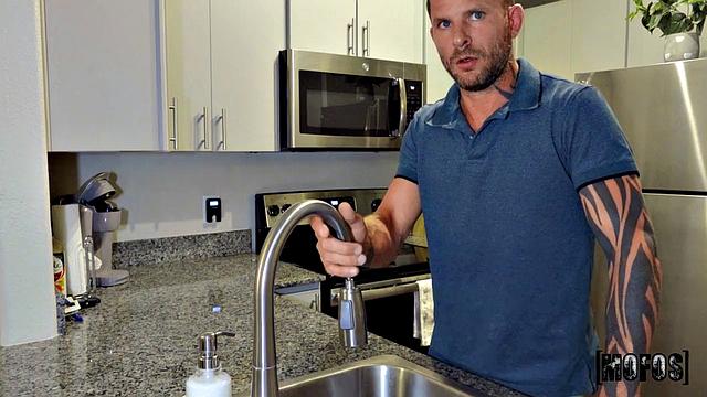 Stepdad Stretches Out Bum