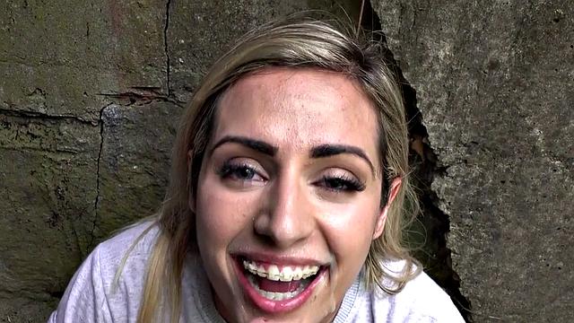 Real amateur pickedup outdoor ravaged