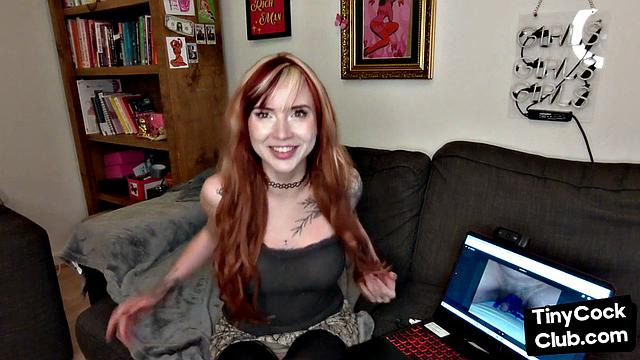 solo babe with colored hair talks dirty about small dicks