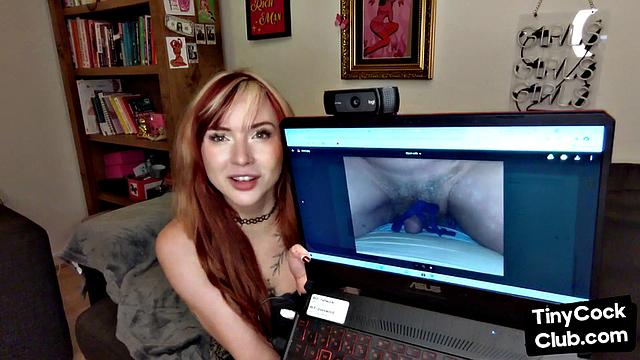 solo babe with colored hair talks dirty about small dicks