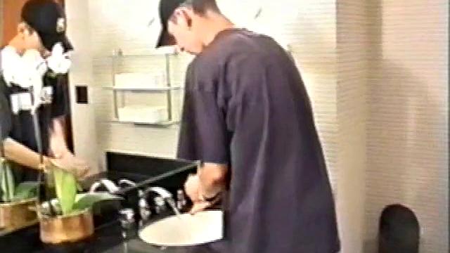 At first we watch shirtless Adam do some skateboarding tricks. Then, when he gets really horny, the young man skates off to a public restroom where he jerks off in one of the big stalls.