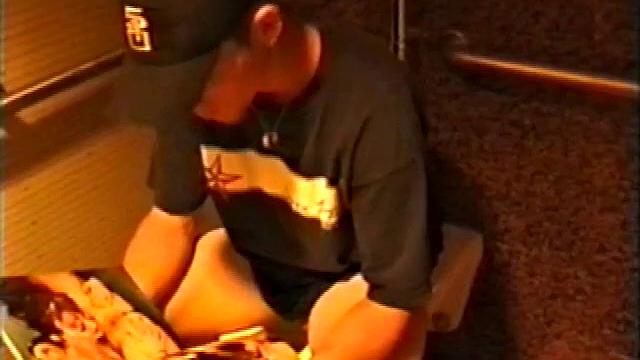 At first we watch shirtless Adam do some skateboarding tricks. Then, when he gets really horny, the young man skates off to a public restroom where he jerks off in one of the big stalls.