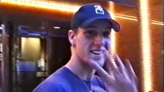 At first we watch shirtless Adam do some skateboarding tricks. Then, when he gets really horny, the young man skates off to a public restroom where he jerks off in one of the big stalls.