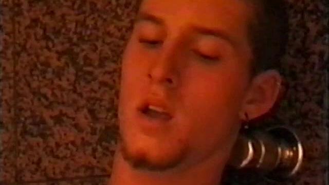 At first we watch shirtless Adam do some skateboarding tricks. Then, when he gets really horny, the young man skates off to a public restroom where he jerks off in one of the big stalls.