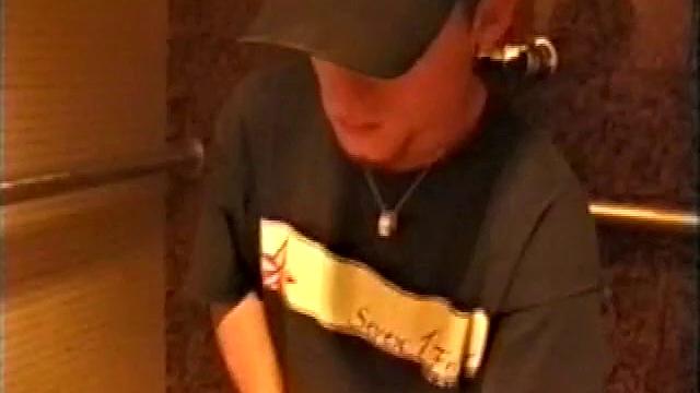 At first we watch shirtless Adam do some skateboarding tricks. Then, when he gets really horny, the young man skates off to a public restroom where he jerks off in one of the big stalls.