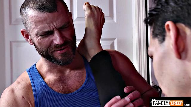 FamilyCreep - Flexible Jock Gets His Tight Ass Barebacked Hard By Hairy Hunk