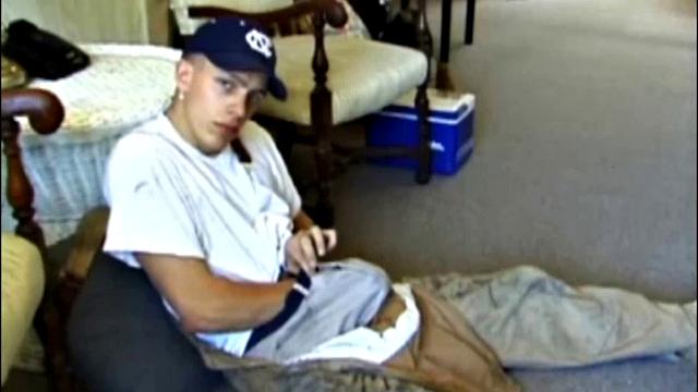 Taking a break from yard work, Shane strips naked and starts stroking his cock. While working the TV remote, Shane edges himself toward the big finish.