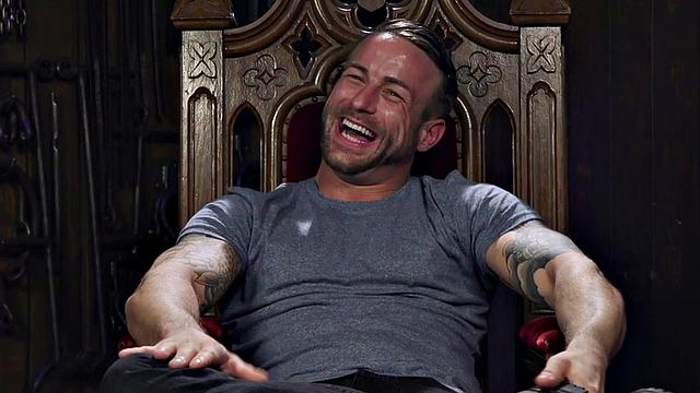 Strapon sissy tormented in femdom 3way by latex MILFS