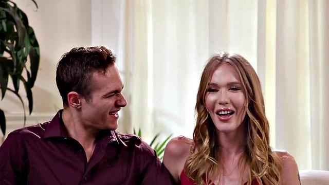 Cockriding tranny fucked by male in anal hole