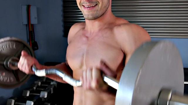 Shaved amateur plays with his shaft outdoors