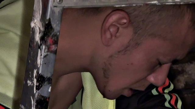 Real amateur stud fucked in basement anal action