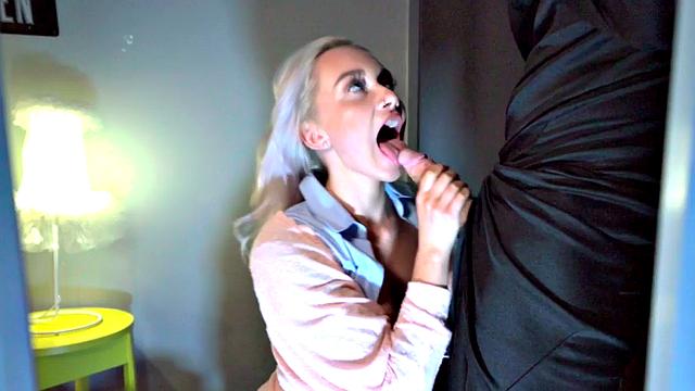 oHstel Amateur Slut Pays her Respects By Sucking Priest'S Cock