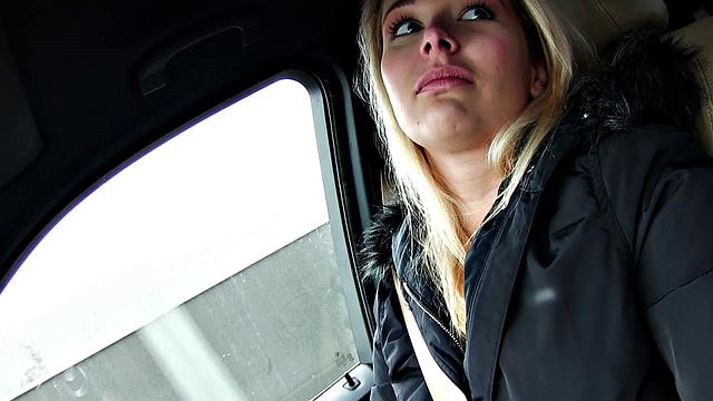 Flirty Blonde Gets Fucked in Car