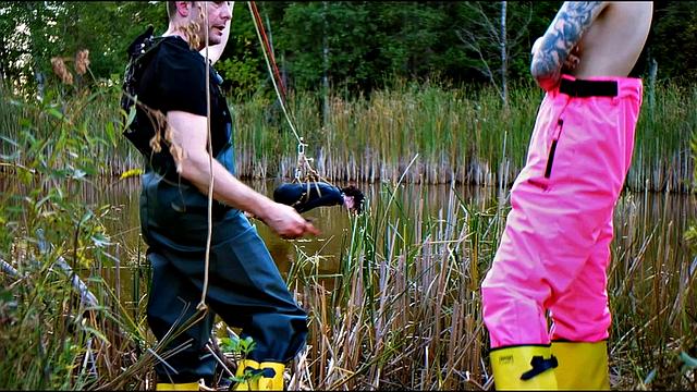 Lezdom babe Lydia Black gets anal domination by a pond from Charlotte Sartre