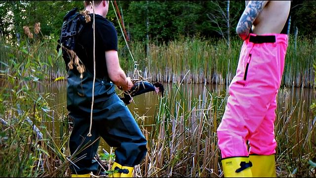 Lezdom babe Lydia Black gets anal domination by a pond from Charlotte Sartre