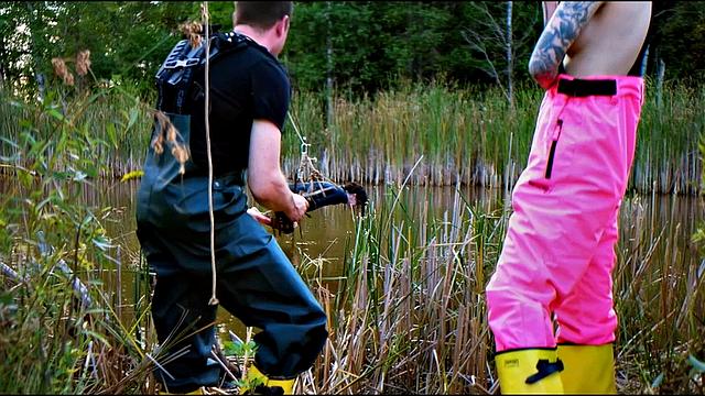 Lezdom babe Lydia Black gets anal domination by a pond from Charlotte Sartre