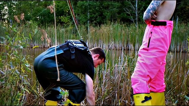 Lezdom babe Lydia Black gets anal domination by a pond from Charlotte Sartre