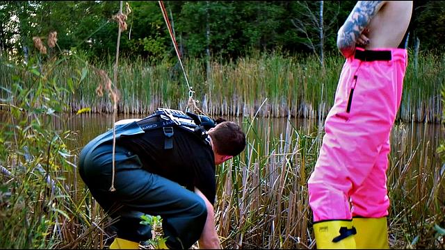 Lezdom babe Lydia Black gets anal domination by a pond from Charlotte Sartre