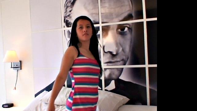 Teen pillow fight leads to side by side pleasure