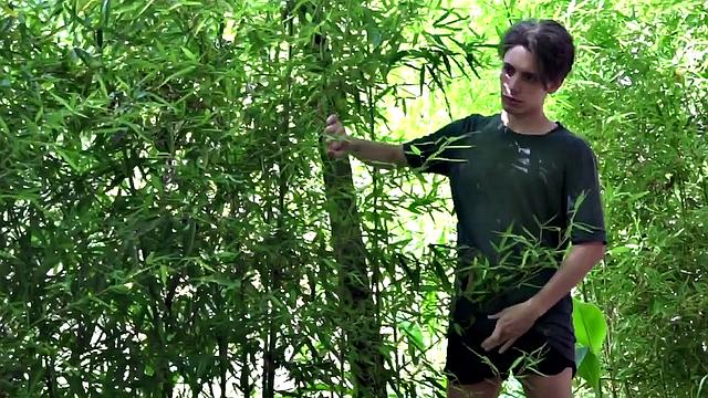 In an outdoor setting, Alan discovers Wilson masturbating and moves in to help the boy. After stroking his stiff dick, the Latin twinks strip naked and Alan goes down on his skinny and smooth friend.