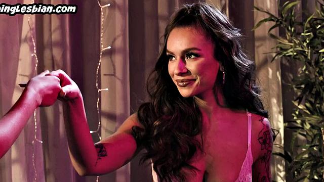 Facesitting stripper in sexy lingerie fingers GFs pussy