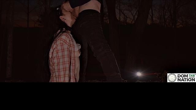 Watch Lily Thot take a rough pounding while being dominated in the woods