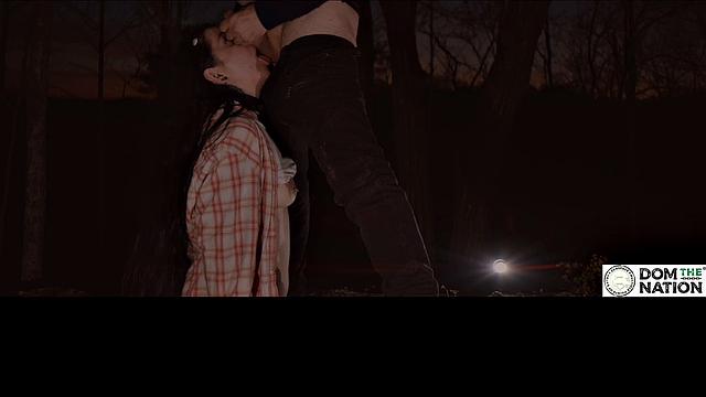 Watch Lily Thot take a rough pounding while being dominated in the woods