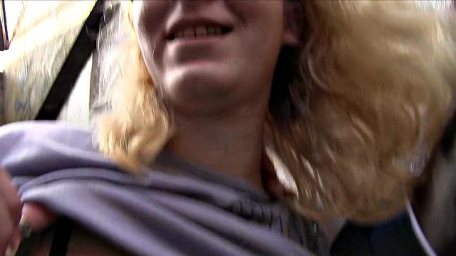 Stranger Offers Nerdy Blonde A Modeling Job If She Fucks Outdoors