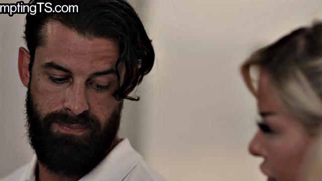 Bigtitted seductive TS smashed by BF