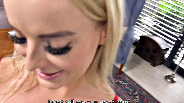 DEBT4k. Pretty blonde solves financial problems with sex