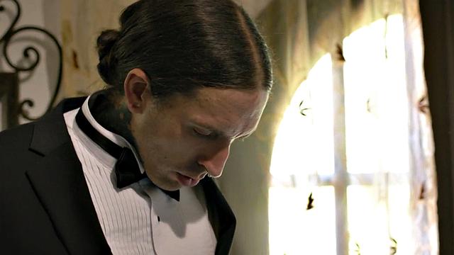 Trans bride sucking husband before trio with gf